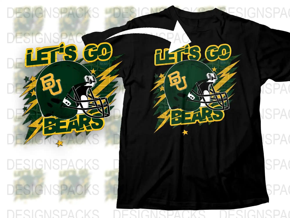 Baylor University Bears T-Shirt, Football Helmet Graphic Tee, Vintage Sports Apparel
