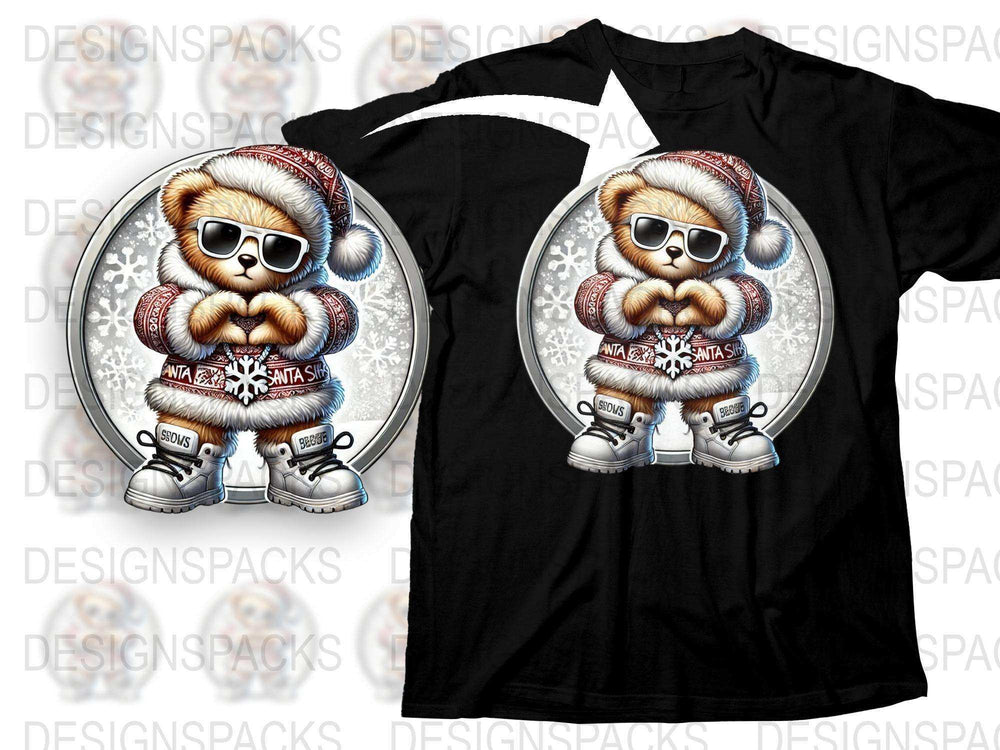 Cool Hip Hop Bear T-Shirt, Trendy Animal Graphic Tee, Urban Style Streetwear, Unisex Black Shirt