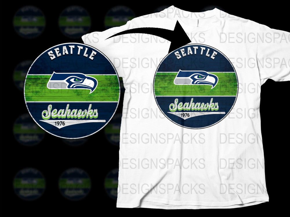 Seattle Seahawks 1976 Retro Logo T-Shirt, Vintage Sports Team Fan Apparel