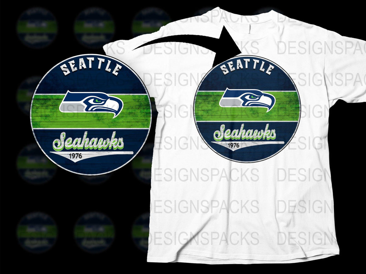 Seattle Seahawks 1976 Retro Logo T-Shirt, Vintage Sports Team Fan Apparel