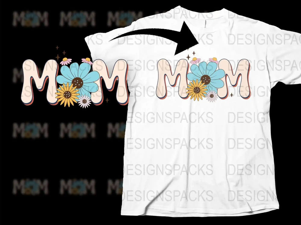Floral Mom T-Shirt, Colorful Daisy Print, Mother's Day Gift, Spring Fashion Top, Casual Women's Tee, Bright Flower Design Shirt