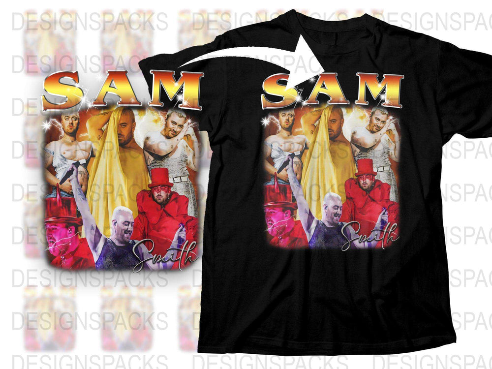 SAM Graphic T-Shirt Men's Fashion Tee, Bold Colorful Design, Casual Streetwear, Unique Style Top, Artist Inspired Shirt