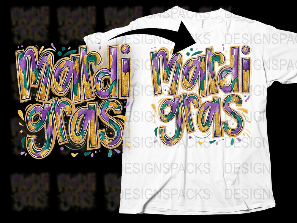 Mardi Gras T-Shirt Festive Graphic Tee Colorful New Orleans Party Apparel Unisex Carnival Outfit