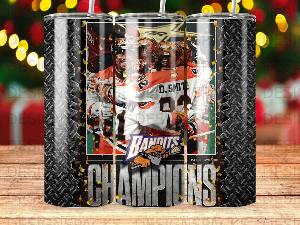 Bandits hockey team celebrates NLL Cup victory as champions.