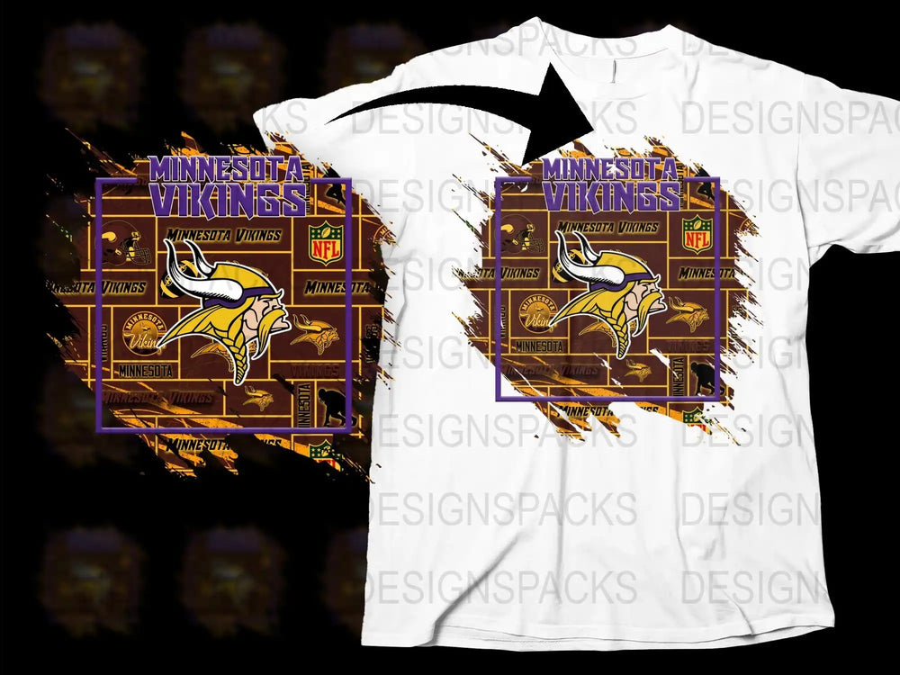 Minnesota Vikings NFL Team Logo Graphic T-Shirt, Unisex Sports Fan Apparel