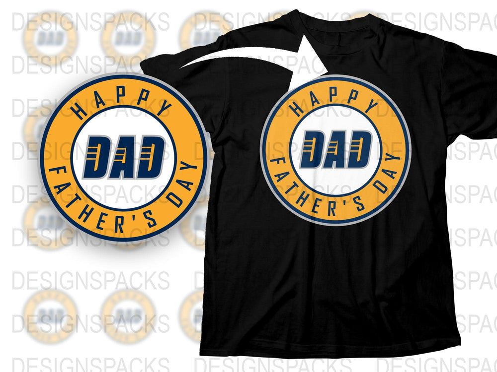 Happy Dad Father's Day T-Shirt, Classic Black Tee, Men's Graphic Shirt, Gift for Dad, Celebratory Father's Day Apparel