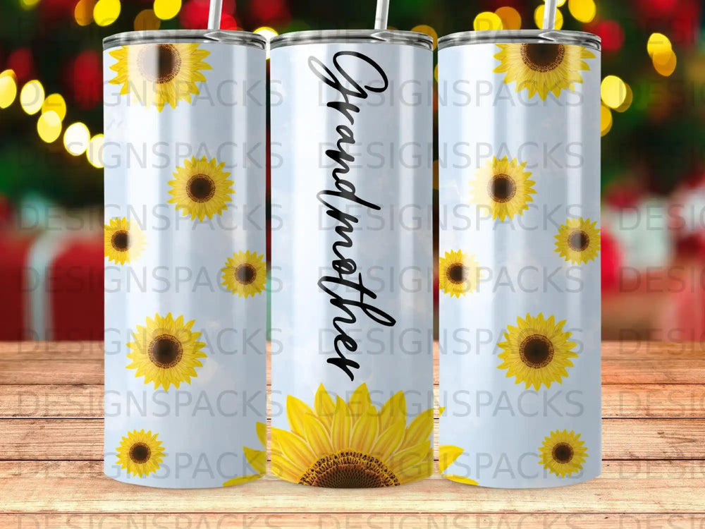 Grandmother Sunflower Light Blue Tumbler product type