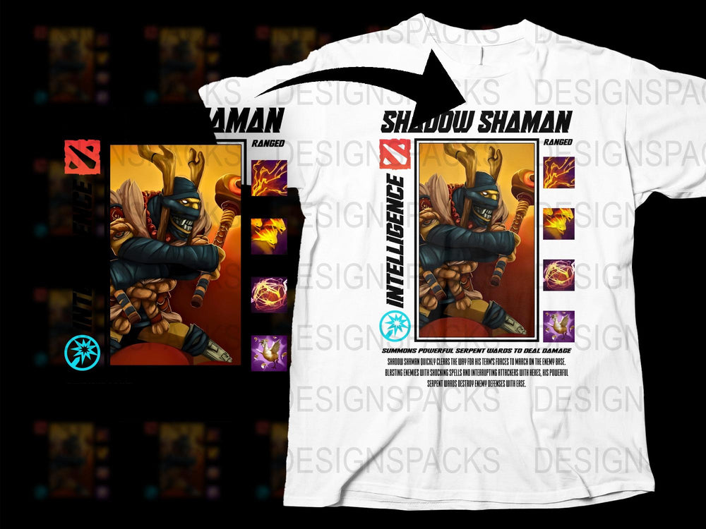 Shadow Shaman Graphic T-Shirt, Colorful Gamer Tee, Fantasy Art, Gaming Apparel, Unisex Fashion, Unique Design Shirt