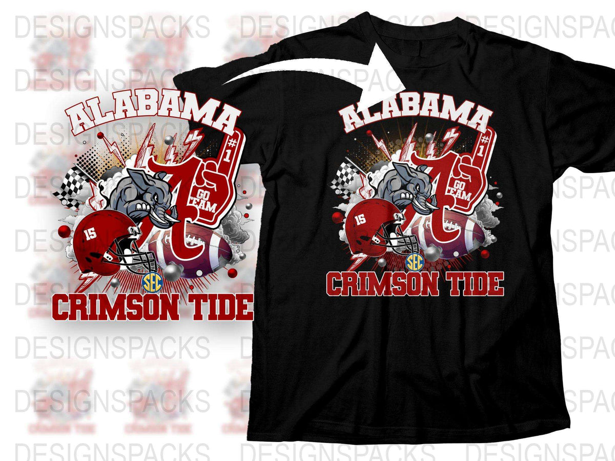 Alabama Crimson Tide Graphic T-Shirt, College Football Fan Apparel, SEC Team Merchandise, Sports Tee