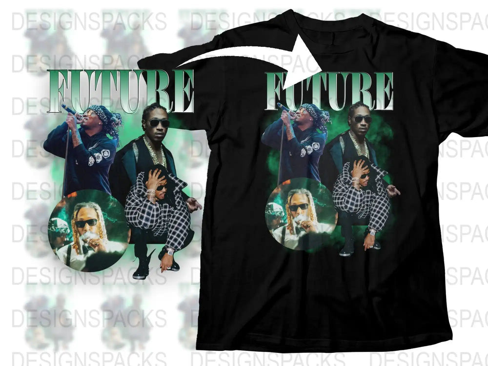 Future Themed Graphic T-Shirt, Unique Hip Hop Style Tee, Streetwear Fashion Top, Cool Unisex Shirt Design
