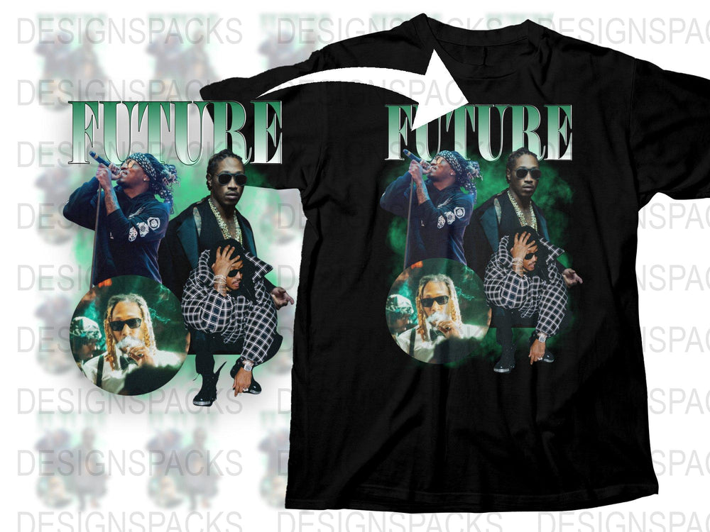 Future Themed Graphic T-Shirt, Unique Hip Hop Style Tee, Streetwear Fashion Top, Cool Unisex Shirt Design