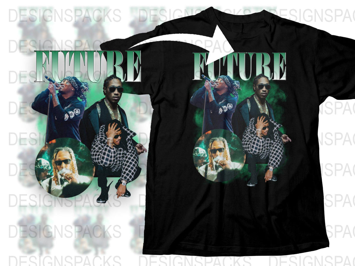 Future Themed Graphic T-Shirt, Unique Hip Hop Style Tee, Streetwear Fashion Top, Cool Unisex Shirt Design