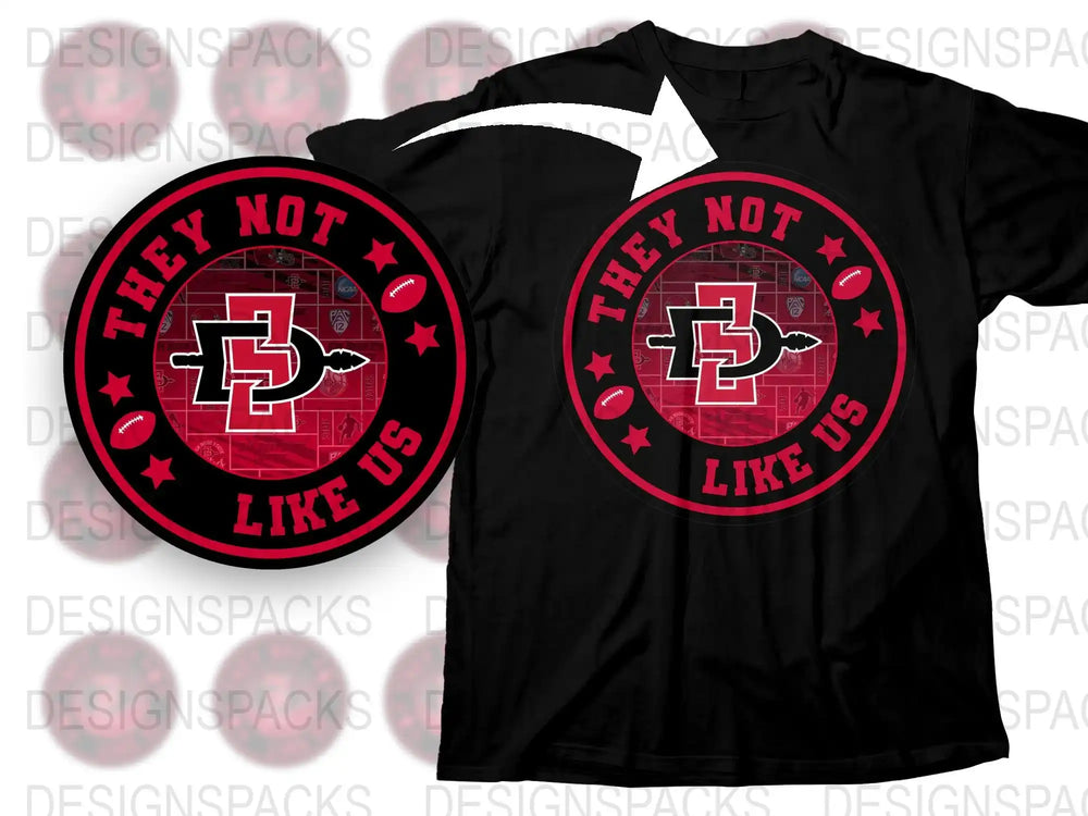 They Not Like Us Texas Tech Red Graphic T-Shirt, Bold Red and Black Design, Casual Sports Tee