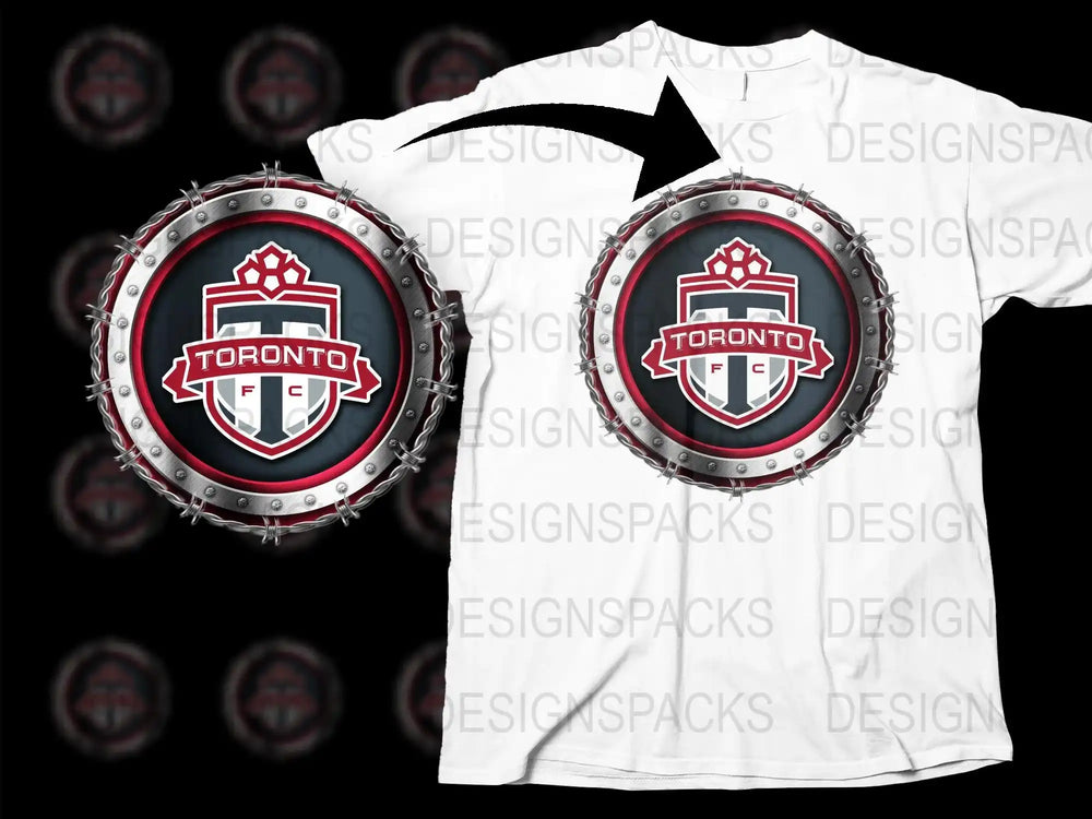 Toronto FC soccer logo design on white t-shirt, print-ready for DTG or DTF