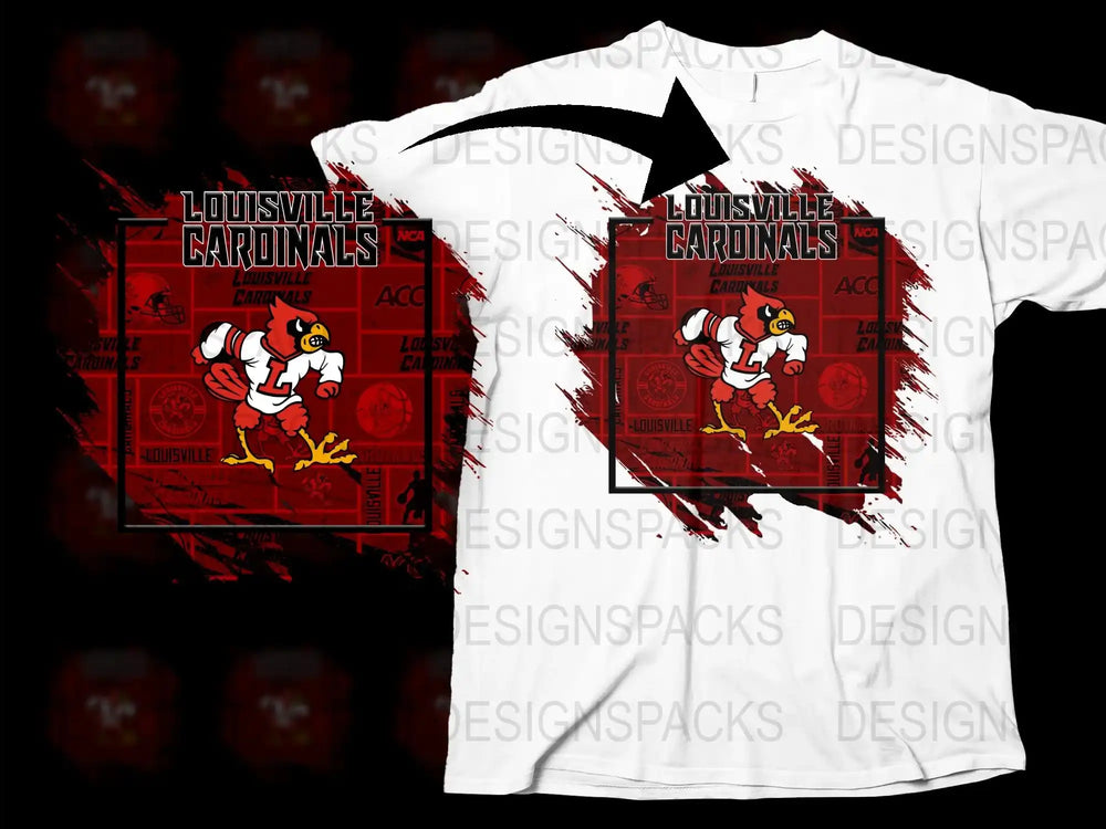 Louisville Cardinals T-Shirt, College Sports Graphic Tee, Red and White, ACC Football Fan Apparel, Unisex Clothing