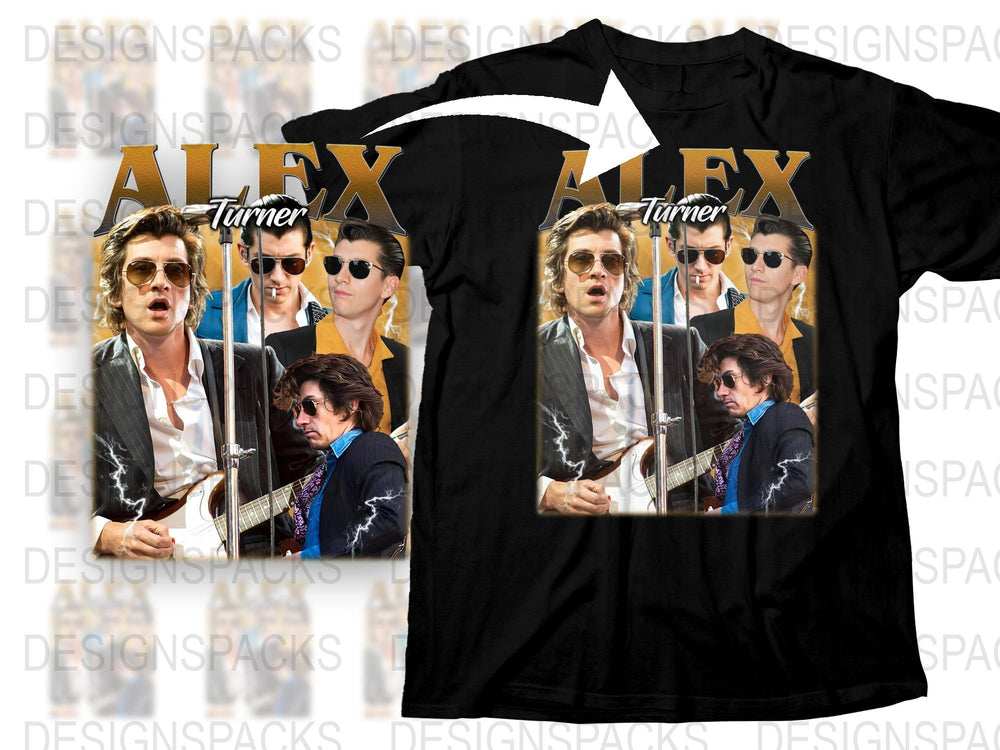 Alex Turner Graphic T-Shirt, Vintage Music Band Tee, Rock Star Fan Shirt, Stylish Retro Design Top, Casual Fashion Wear