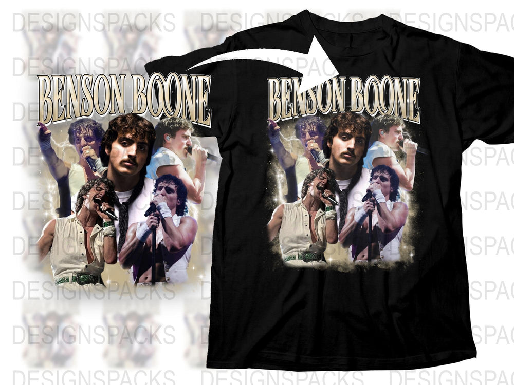 Benson Boone Graphic T-Shirt, Vintage Rock Concert Tee, Music Fan Apparel, Unisex Black Cotton Shirt
