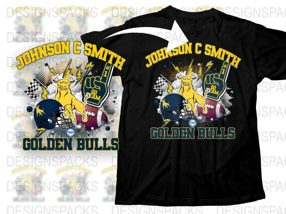Johnson C Smith Golden Bulls Graphic T-Shirt, College Football Tee, Vintage Style Sports Apparel, Fan Gear