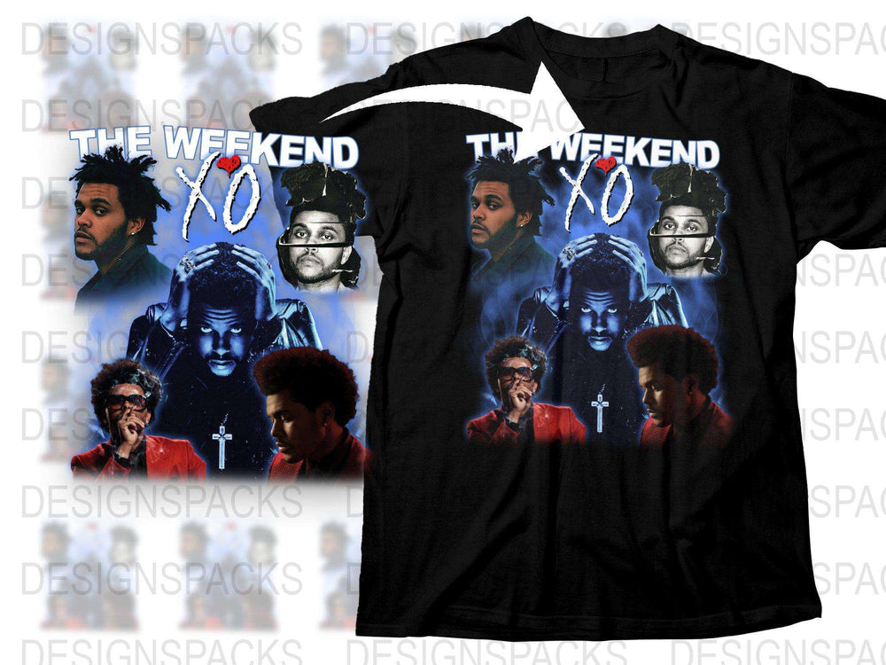 The Weeknd XO Inspired Graphic T-Shirt, Pop Culture Music Artist Tee, Fan Apparel Cotton Black Shirt