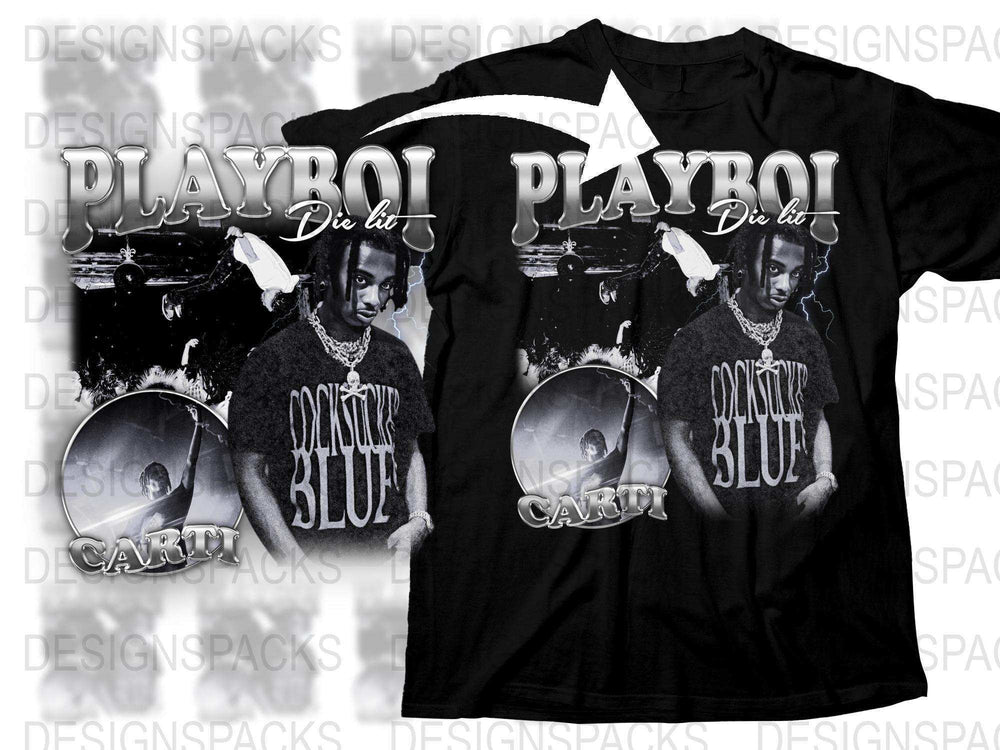 Playboy Carti T-Shirt, Whole Lotta Red Album Art, Black Cotton Tee, Hip Hop Merch, Unisex Fashion Top