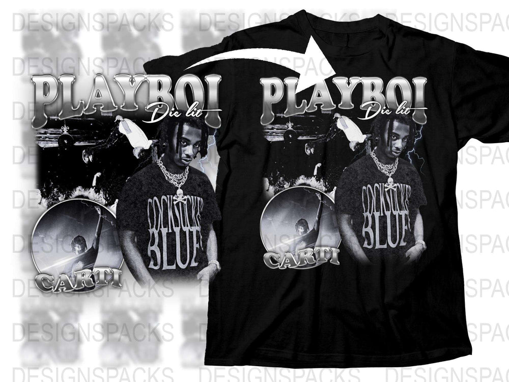 Playboy Carti T-Shirt, Whole Lotta Red Album Art, Black Cotton Tee, Hip Hop Merch, Unisex Fashion Top