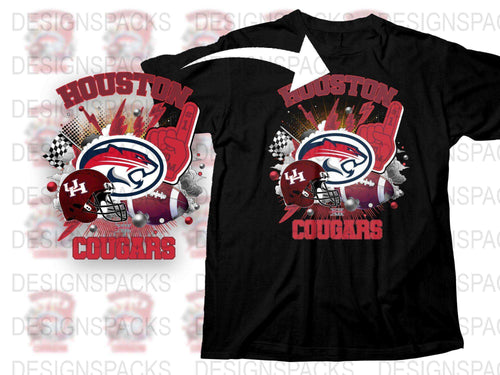 Houston Cougars T-Shirt, College Football Graphic Tee, Sports Fan Apparel, Black Short Sleeve Shirt