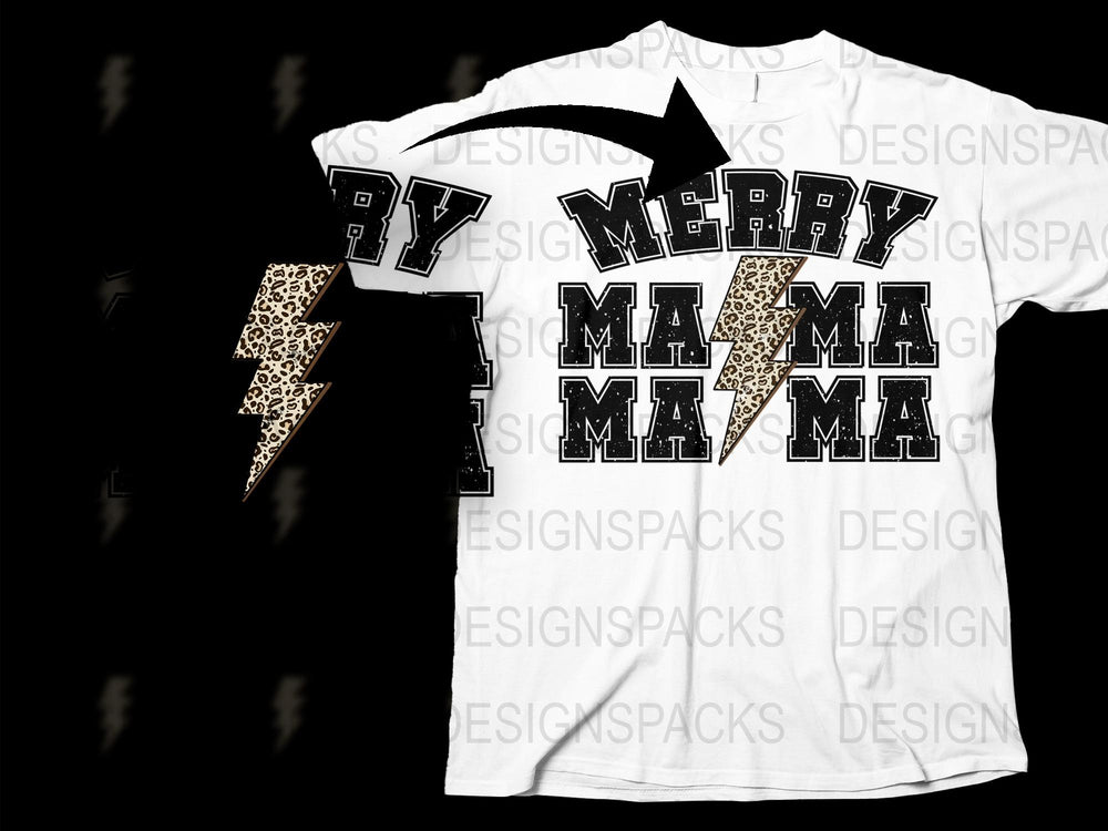 Merry Mama Leopard Print T-Shirt, Christmas Mom Gift, Holiday Graphic Tee, Festive Family Apparel