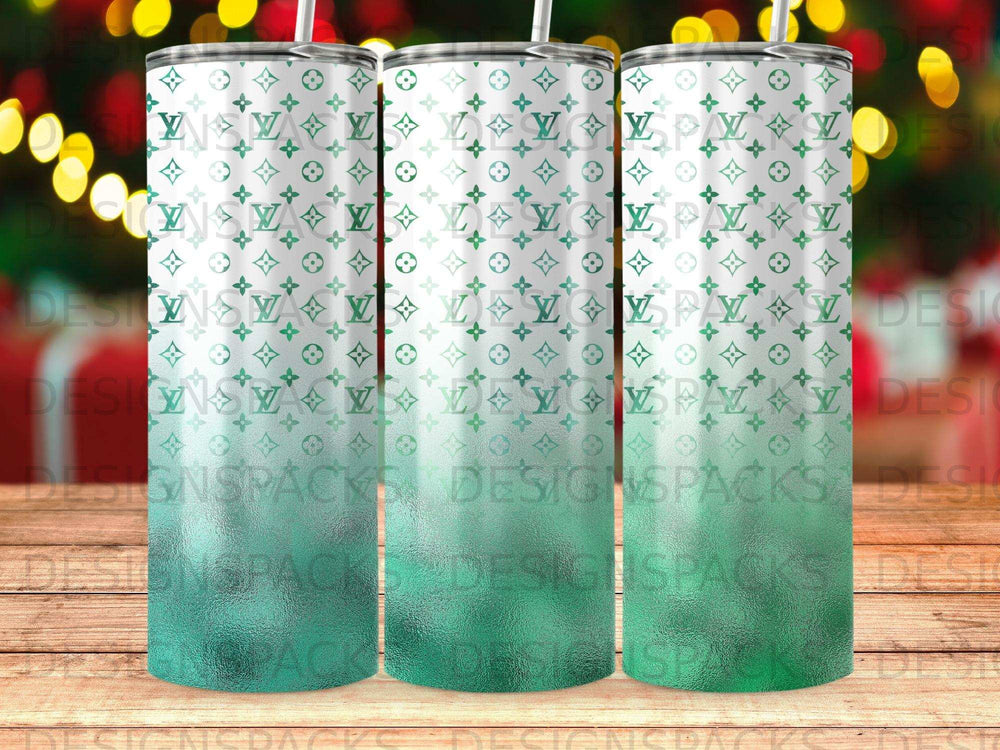 Monogram White Green Ombre Skinny Tumbler product type