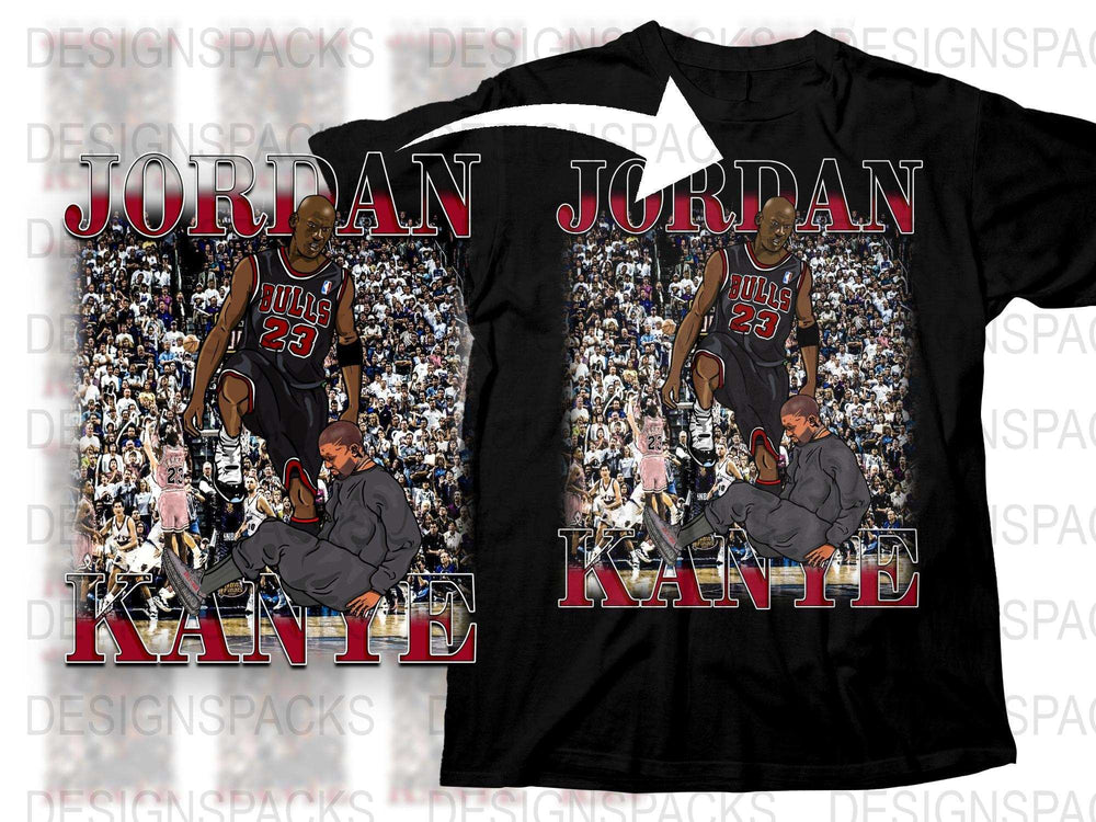 Jordan Against Kanye Bootleg Design Graphic Png Digital Download
