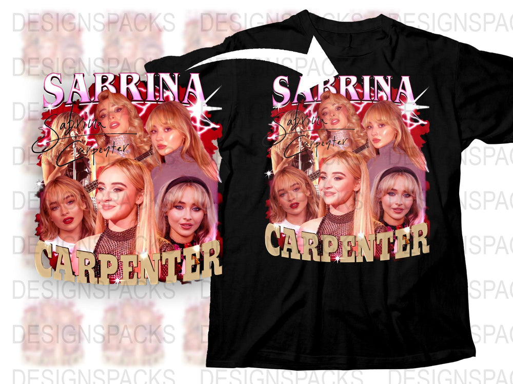 Sabrina Carpenter Graphic T-Shirt, Pop Star Photo Collage, Celebrity Inspired Fashion Tee, Gift Ideas, Trendy Music Shirt
