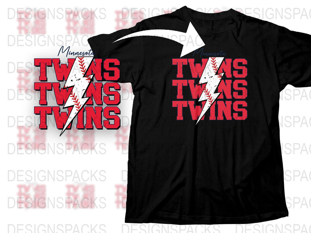 Minnesota Twins Inspired T-Shirt, Red and White Graphic Tee, Baseball Fan Apparel