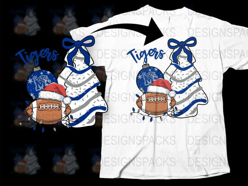 Tigers Football Christmas T-Shirt, Festive Holiday Sports Tee, Winter Season Graphic Shirt