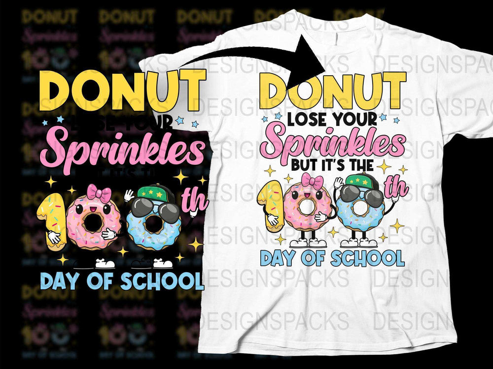 Donut Sprinkles Themed First Day of School T-Shirt, Colorful Kids' Tee, Back to School Apparel