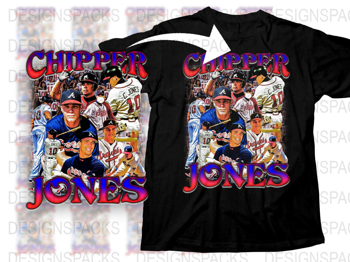 Chipper Jones Atlanta Braves Legends Collage T-Shirt, MLB Baseball Graphic Tee, Fan Apparel
