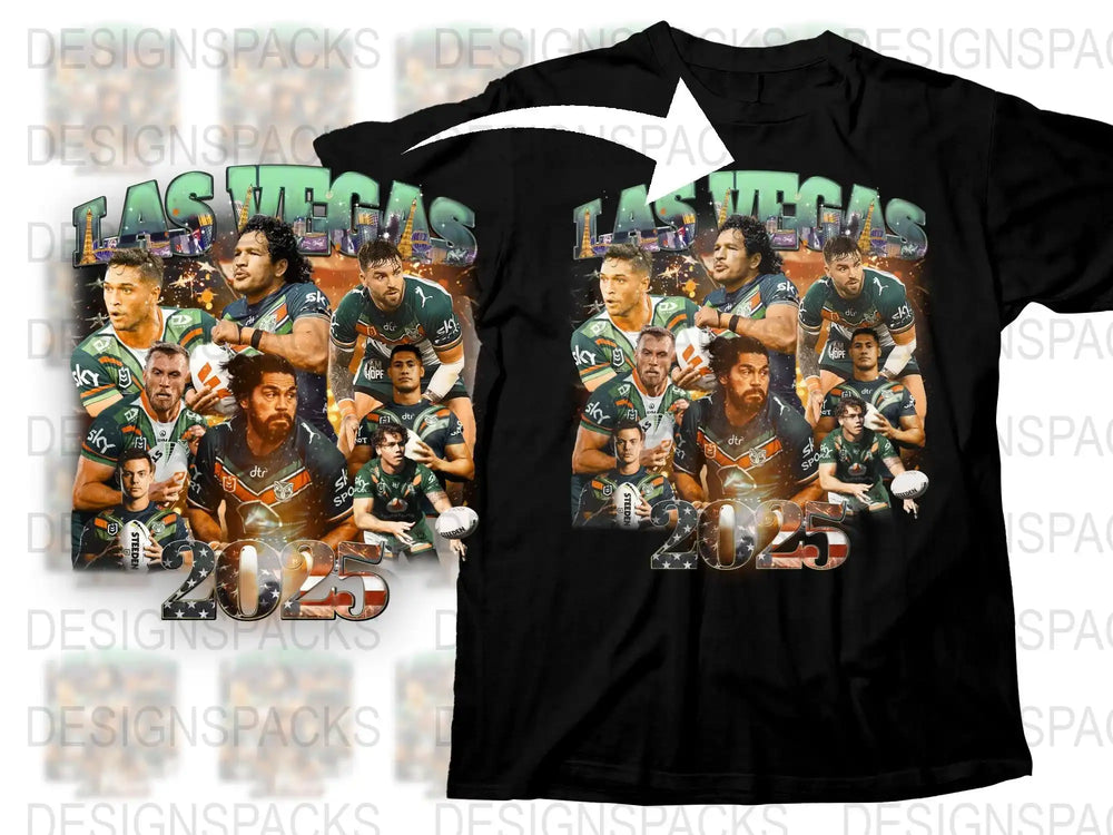 Las Vegas 2025 rugby team graphic t-shirt design, print-ready for DTF DTG