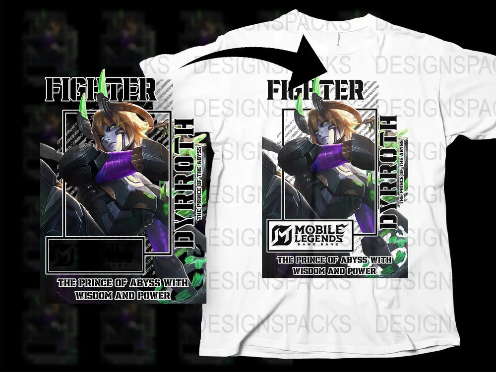 Mobile Legends Dyroth Fighter T-Shirt, Prince of Abyss Graphic Tee, Gaming Merch, Unisex Apparel