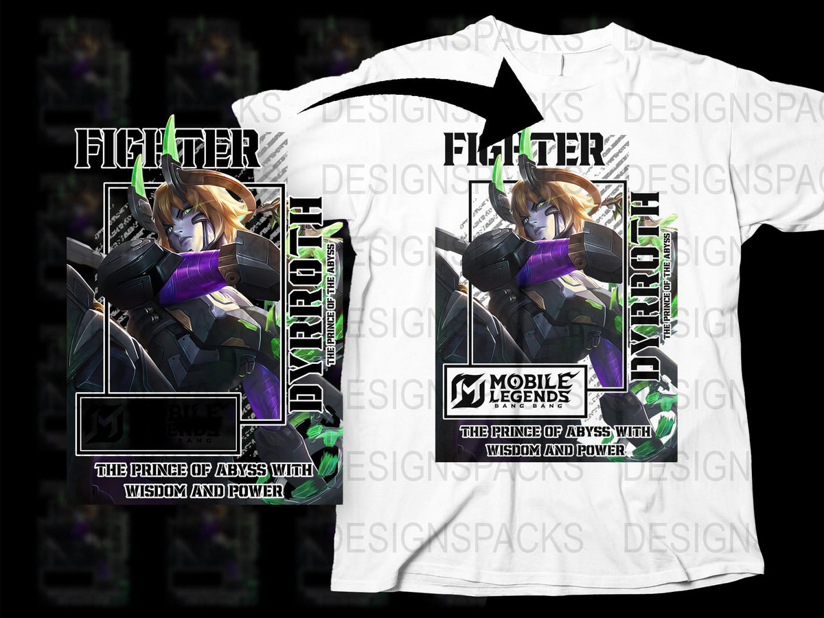 Mobile Legends Dyroth Fighter T-Shirt, Prince of Abyss Graphic Tee, Gaming Merch, Unisex Apparel