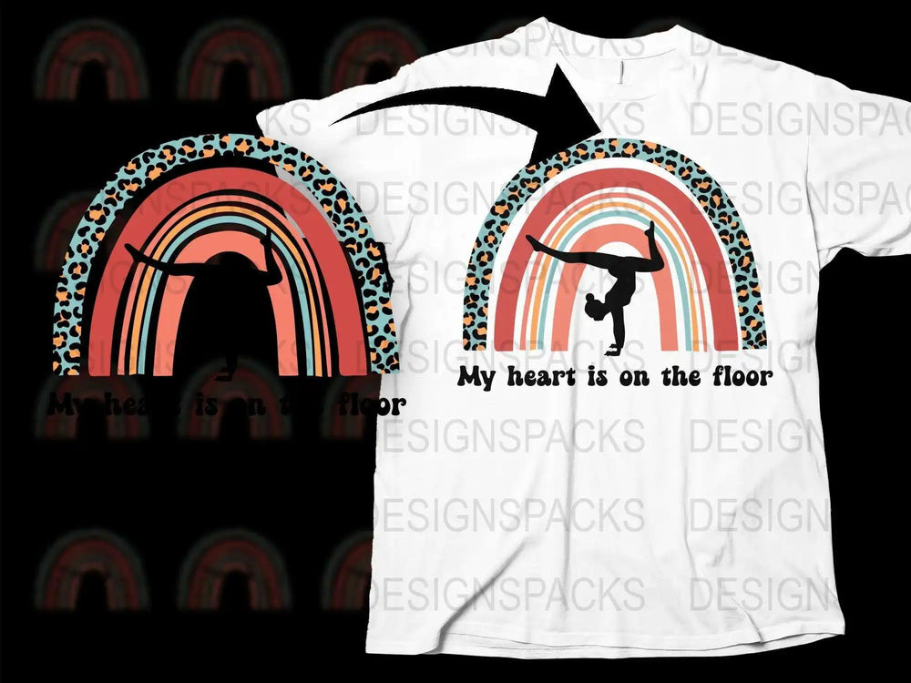 Trendy Skater T-Shirt, Heart on the Floor Quote, Graphic Tee, Casual Streetwear, Skateboard Fashion, Youthful Design, Vibrant Colors