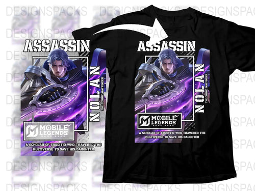 Mobile Legends Notan Assassin Graphic T-Shirt, Men's Gaming Tee, Unique eSports Merch, Gift for Gamers