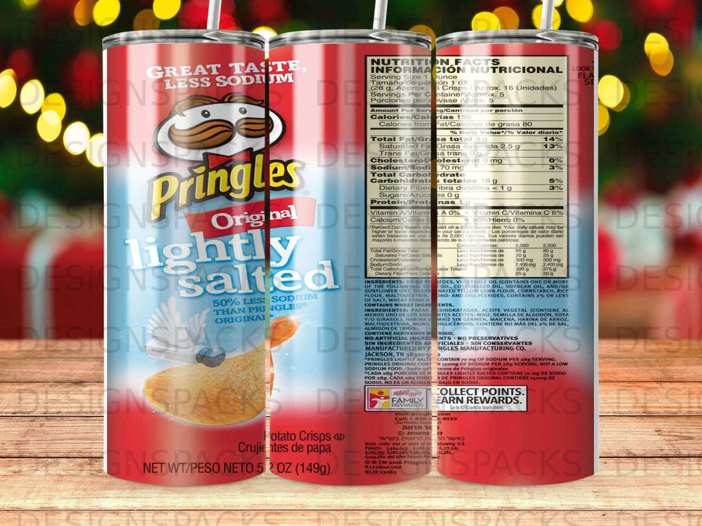 Pringles Original potato crisps with 50% less sodium.