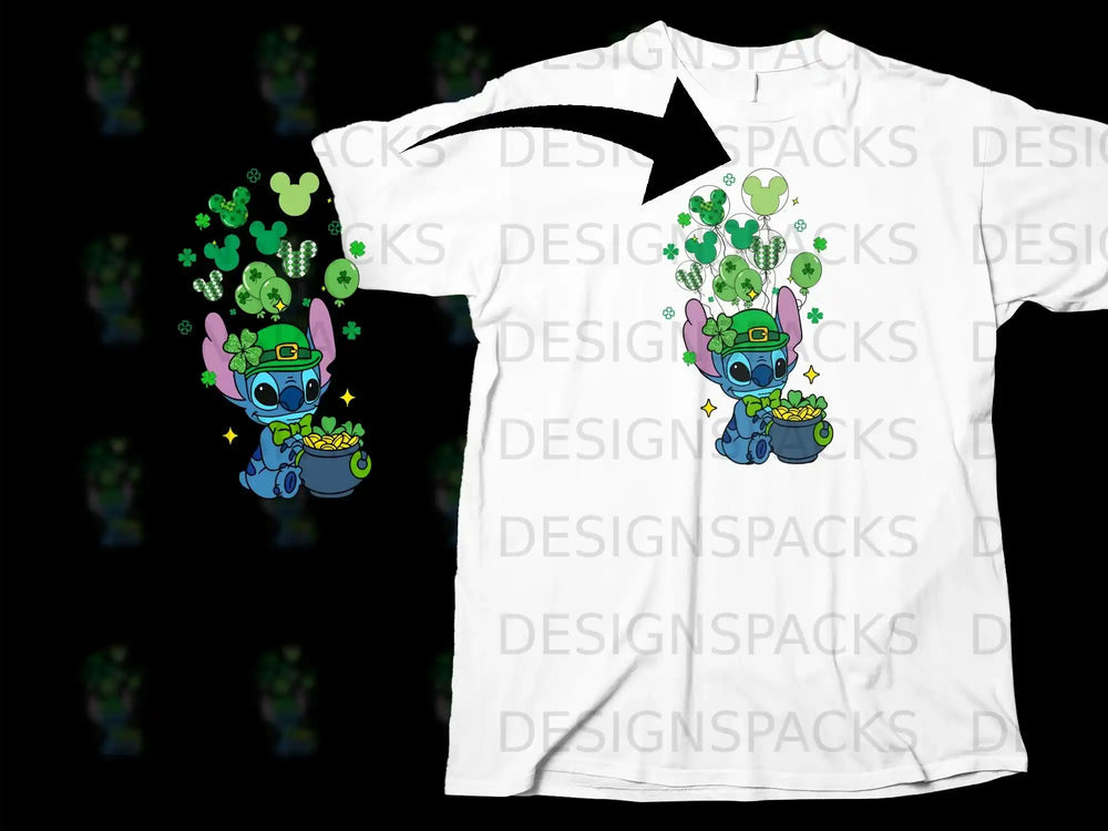 Stitch Leprechaun Mickey Balloons Gold Shamrocks product type