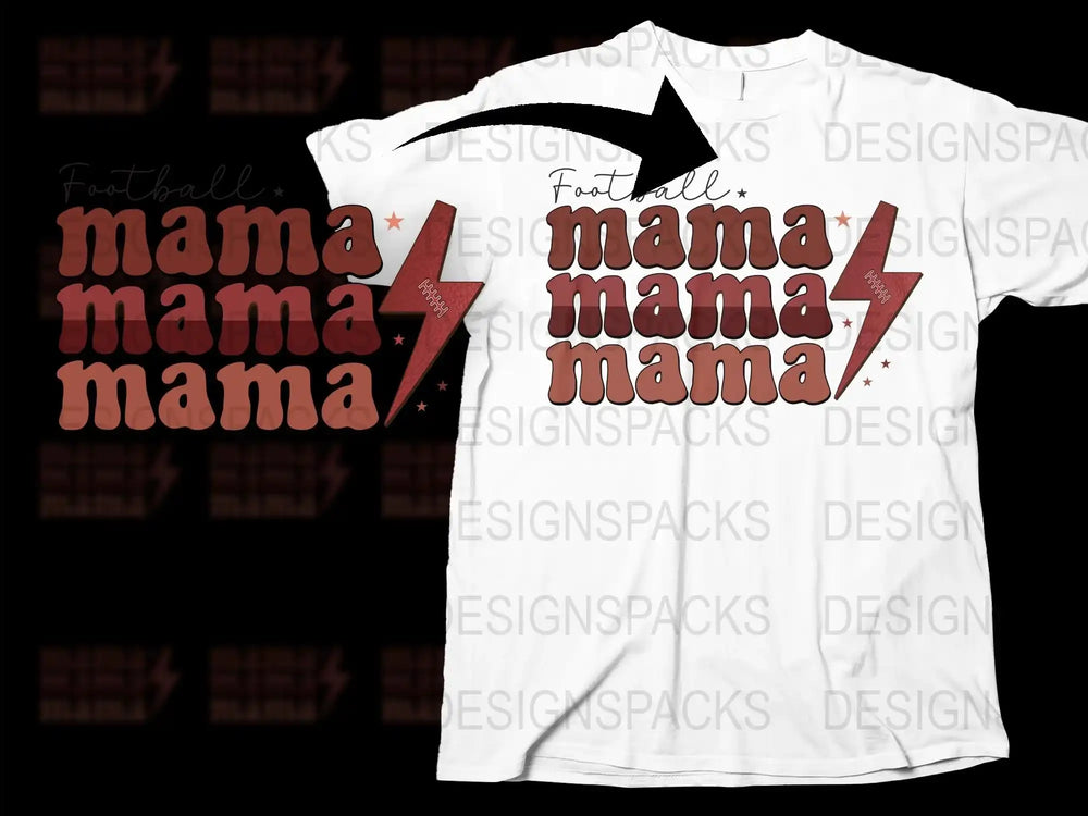 Mama Graphic T-Shirt, Bold Red Text Design, Casual White Tee with Star Accents, Unisex Fashion