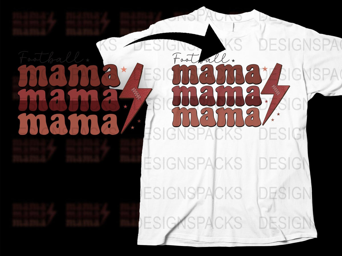 Mama Graphic T-Shirt, Bold Red Text Design, Casual White Tee with Star Accents, Unisex Fashion