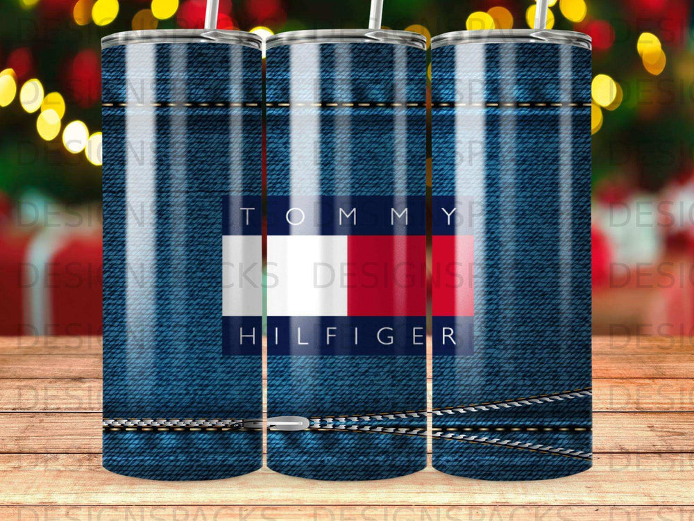 Tommy Hilfiger Brand Denim Look Stripe Zipper Tumbler product type
