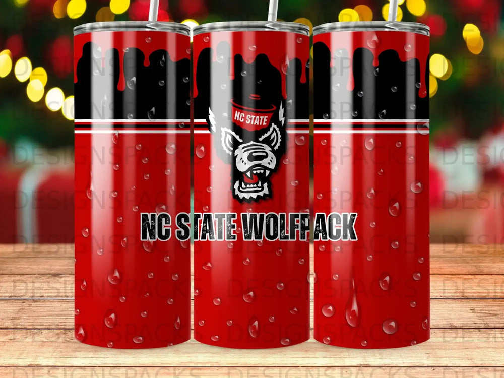 NC State Wolfpack Red Black Drip Wolf Head product type
