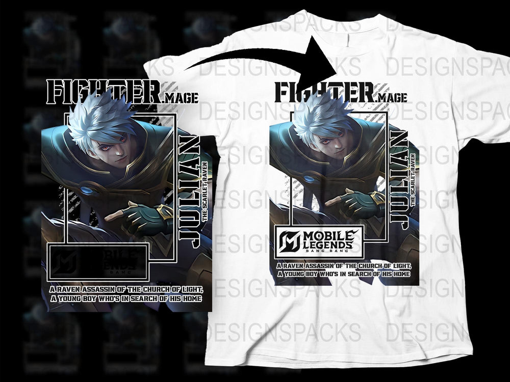 Mobile Legends Fighter Mage T-Shirt, Anime Style Graphic Tee, Casual Gaming Apparel, Unisex