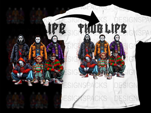 Thug Life T-Shirt, Urban Streetwear Graphic Tee, Colorful Hip Hop Clothing, Men Women Fashion Top