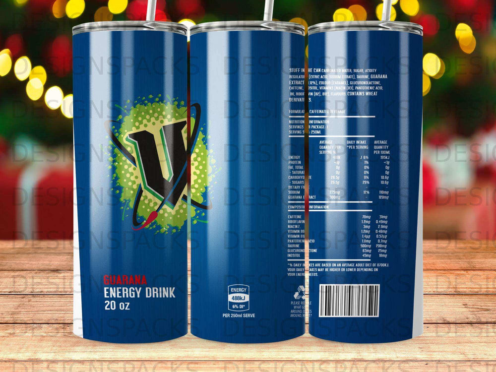 Guarana Energy Drink can with nutritional information and ingredients.