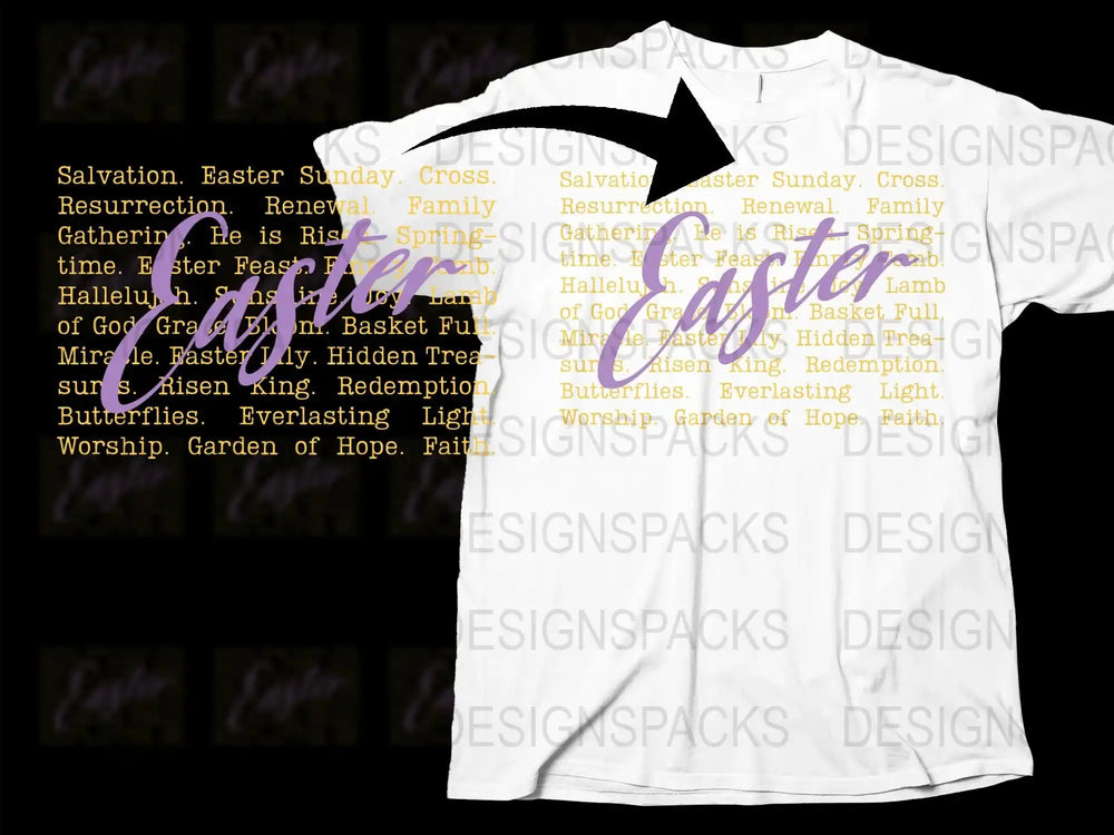Easter T-Shirt Religious Spring Lamb Text Graphic Christian Faith Adult Unisex Tee