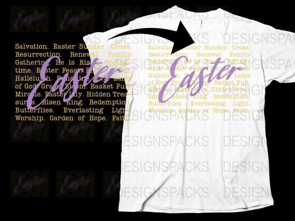 Easter T-Shirt Religious Spring Lamb Text Graphic Christian Faith Adult Unisex Tee